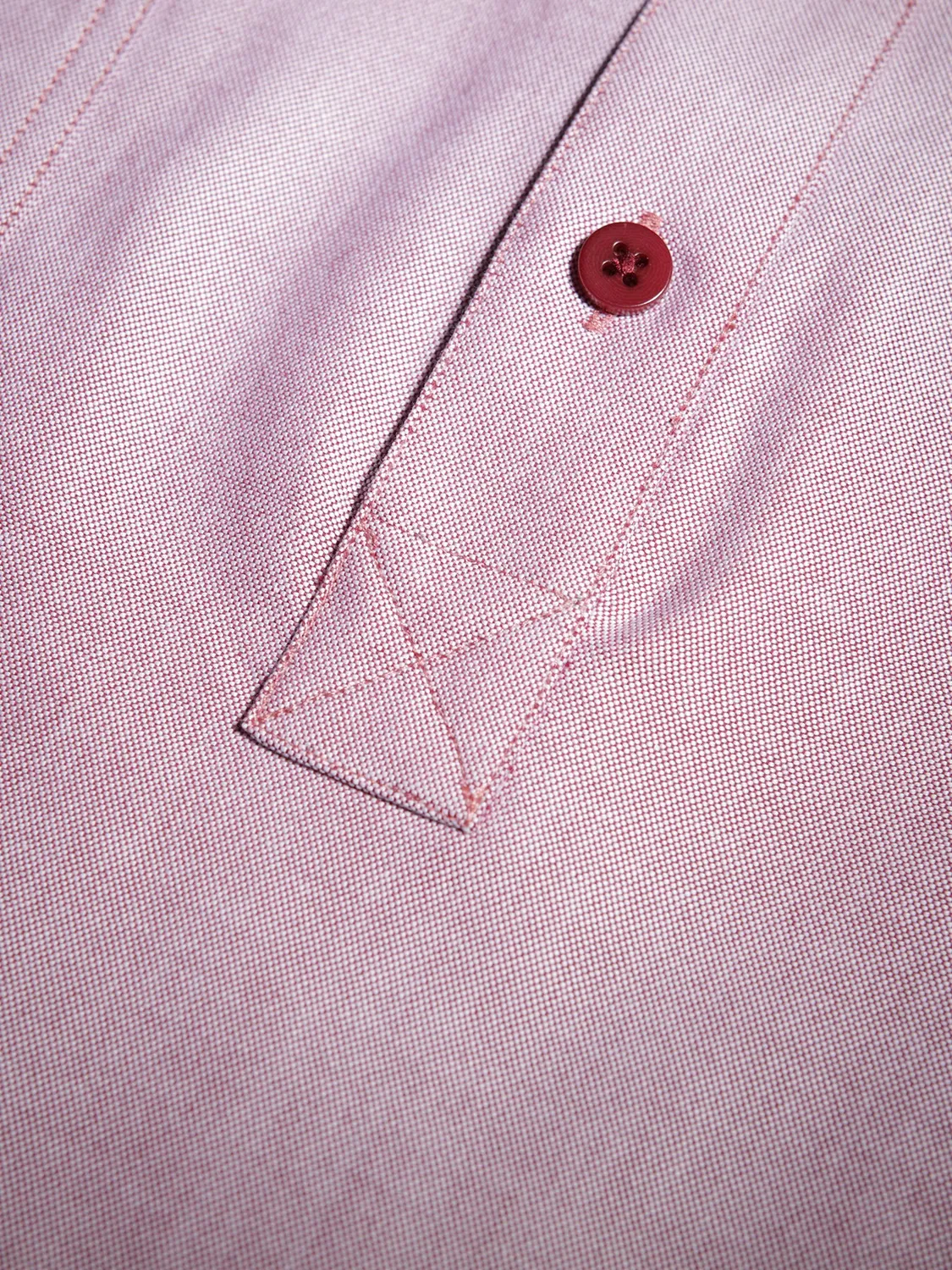 Hollington chemise col mao coton oxford carmin