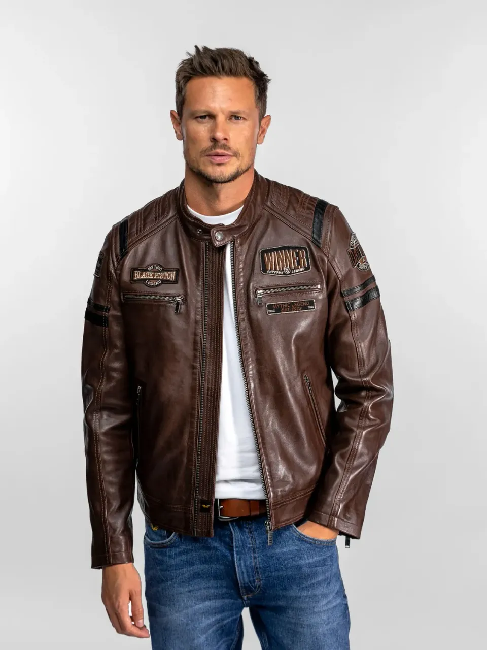 DAYTONA Cusseta blouson cuir moto mouton vintage