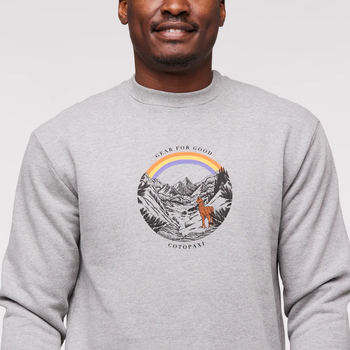 Cotopaxi Traveling Llama Crew sweat homme gris chiné doux