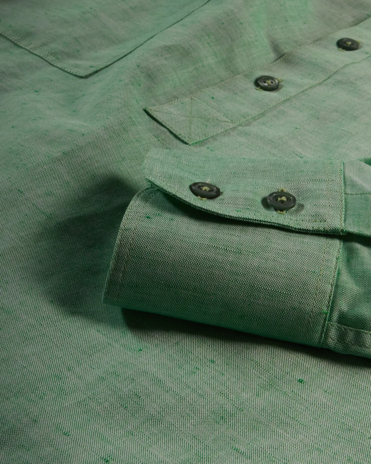Hollington Mao chemise coton lin pistache L