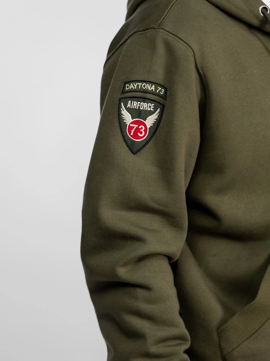 Daytona Tulman sweat capuche zip Kaki coton brossé