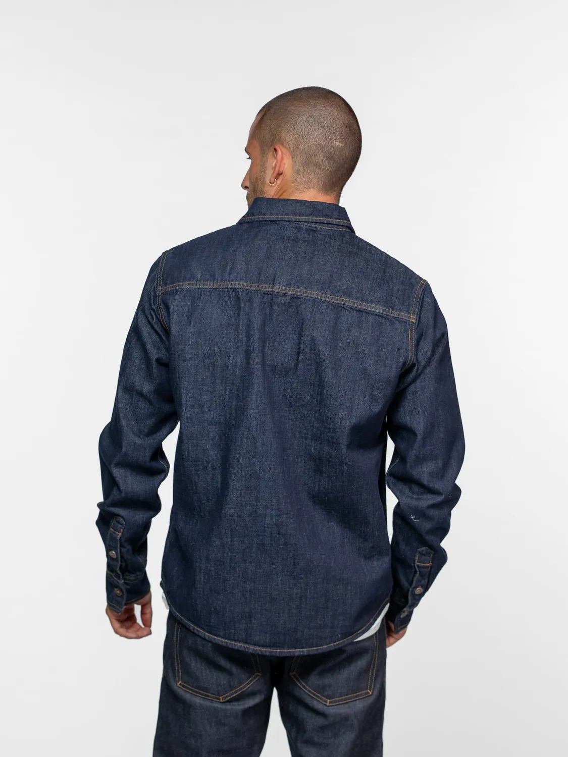 Daytona Pueblo chemise denim homme MID Wash toile 290g
