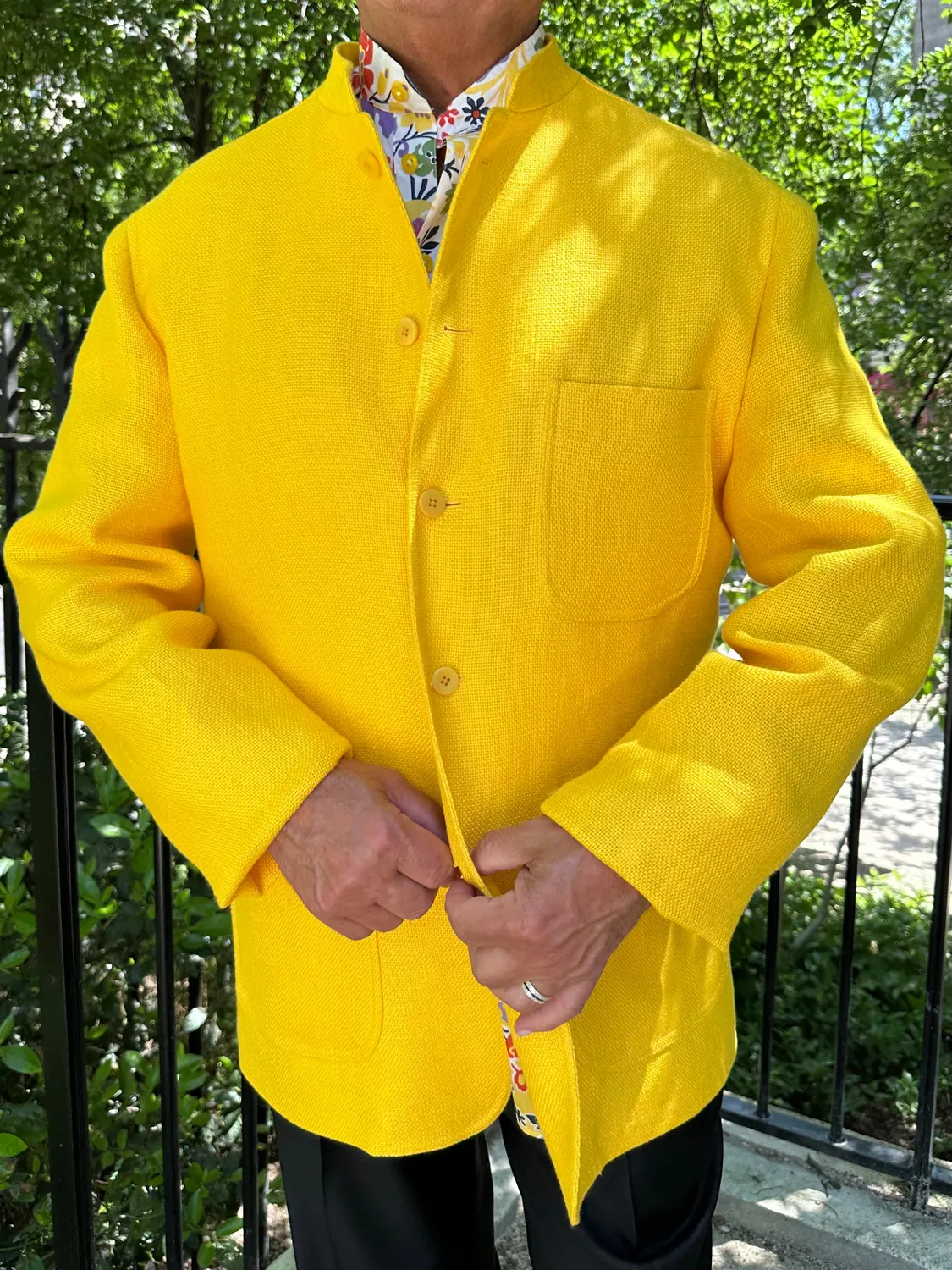 Hollington Tyrol Ajustée veste lin jaune citron 100% lin