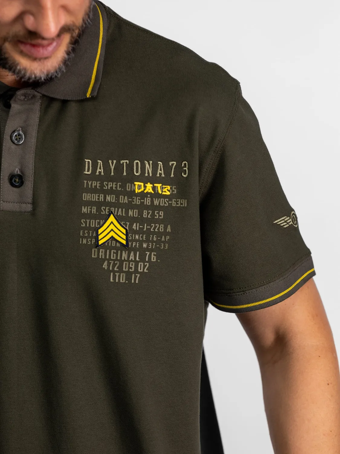 Daytona Gage polo militaire homme kaki piqué coton