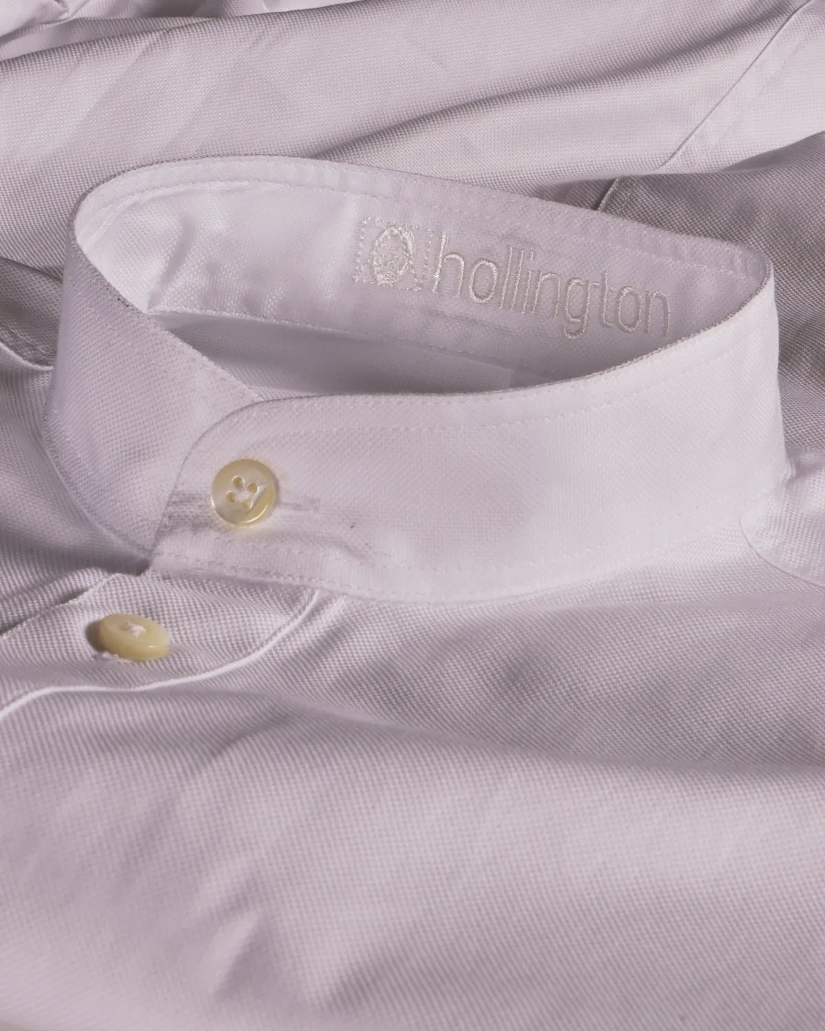 Hollington chemise col mao coton luxe blanche XS-3XL