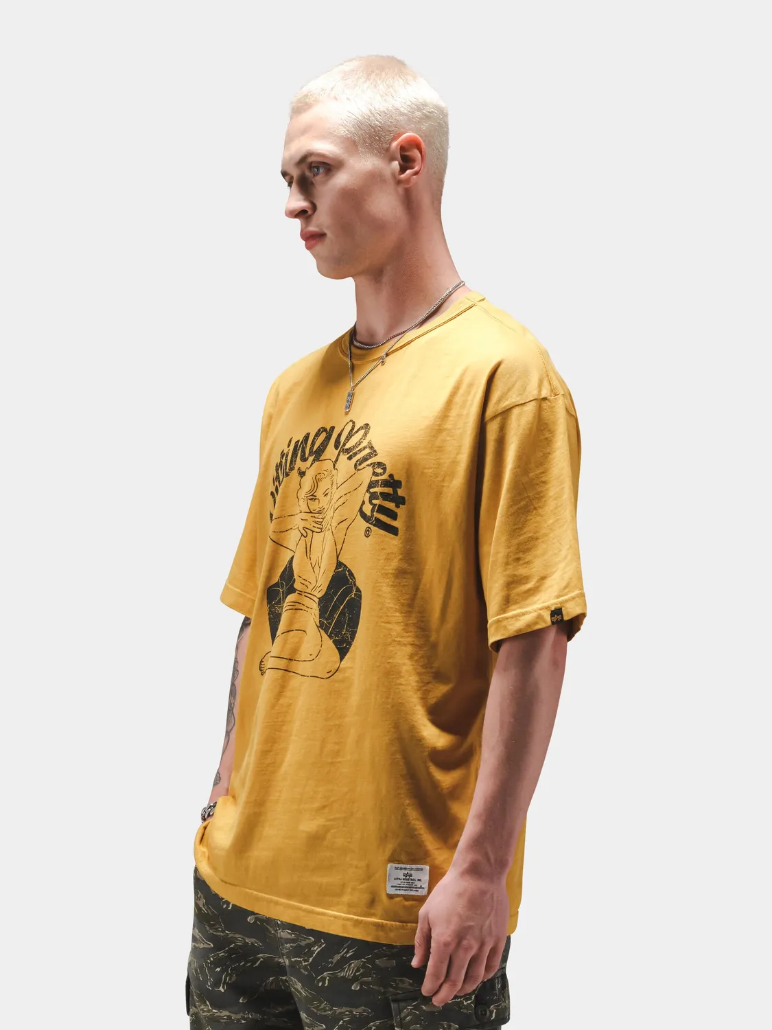 Alpha Industries Sitting Pretty t-shirt unisexe gris coton