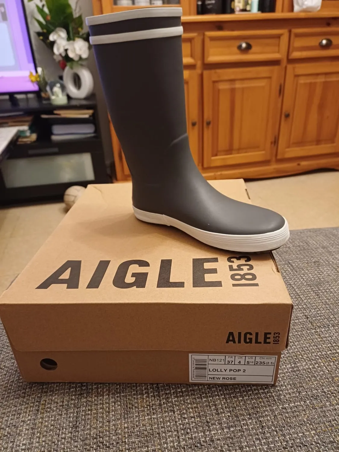 Aigle Lolly Pop 2 Botte pluie enfant Marine caoutchouc