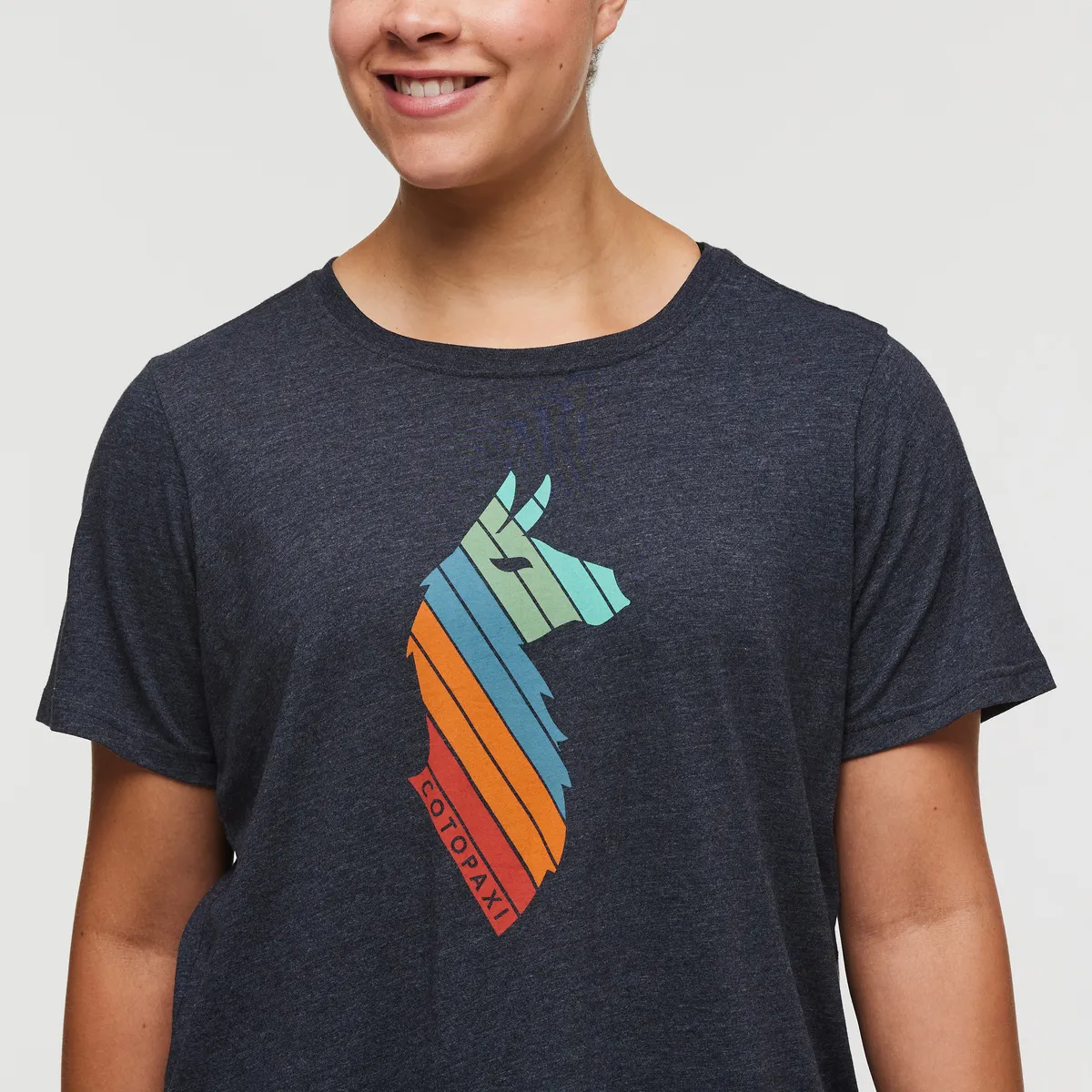 Cotopaxi Llama Stripes t-shirt femme Oatmeal rayures lama