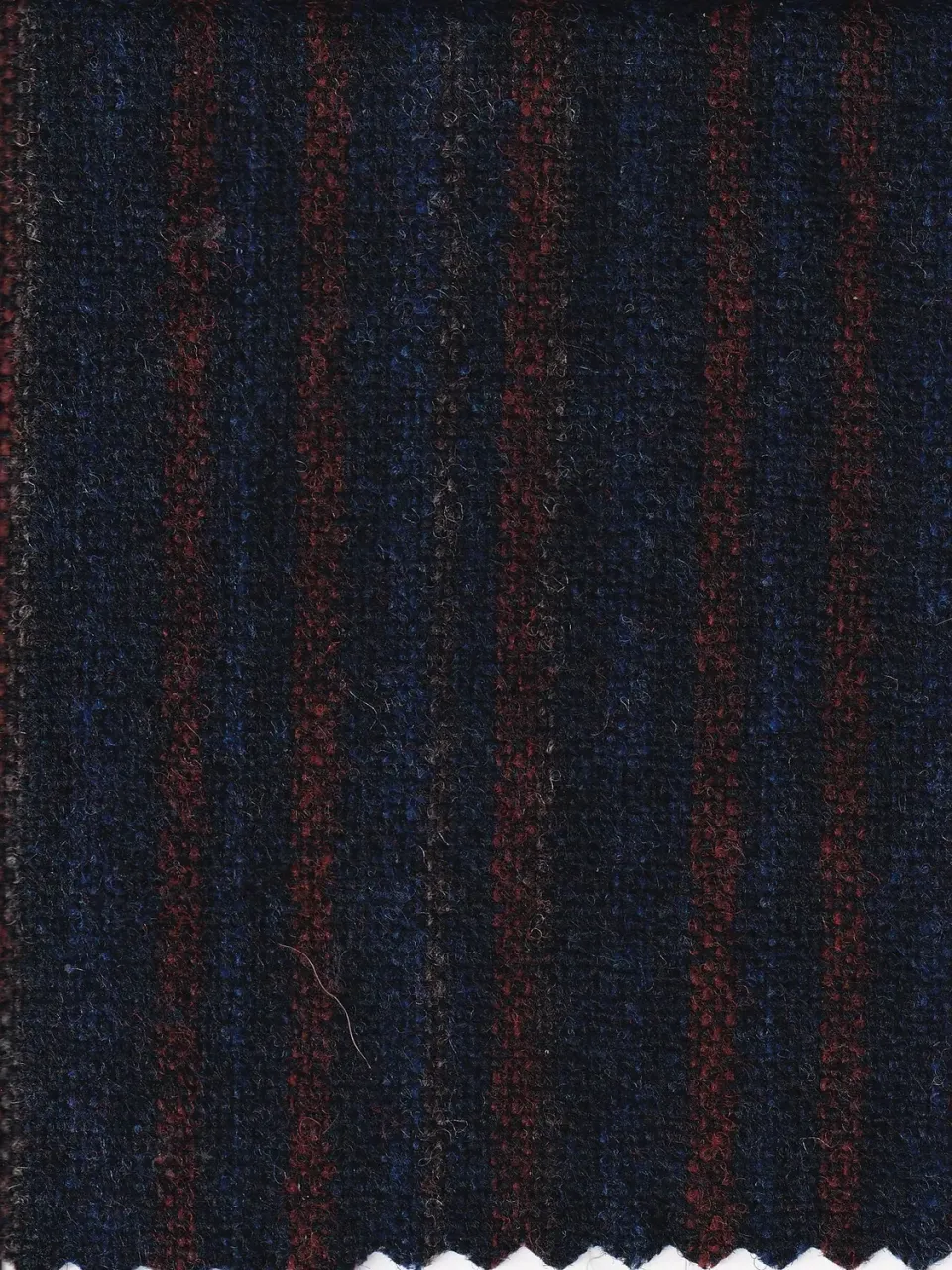 Hollington tissu drap laine bayadères marine bordeaux 2 m