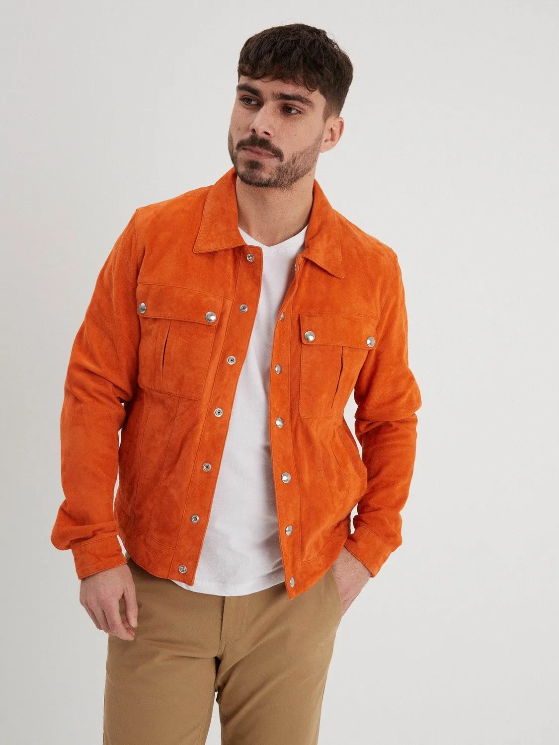 Daytona Smith FM-102574 veste daim homme tobacco chèvre