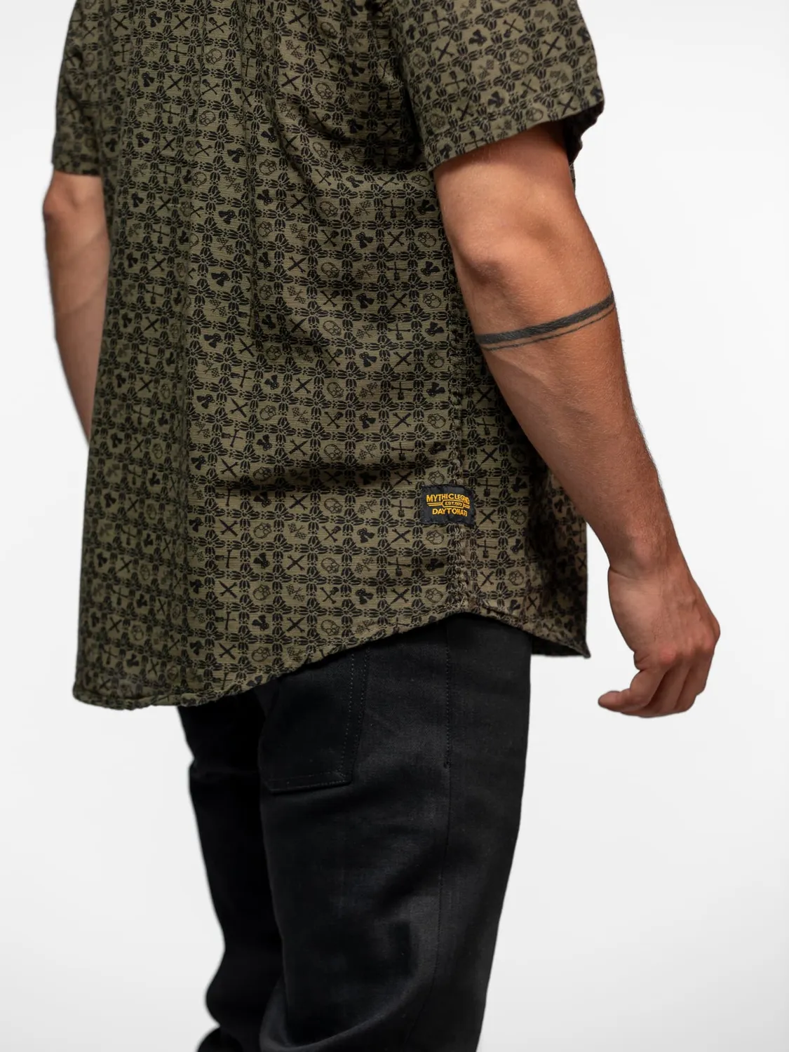 Daytona Moss chemise homme kaki motifs moto