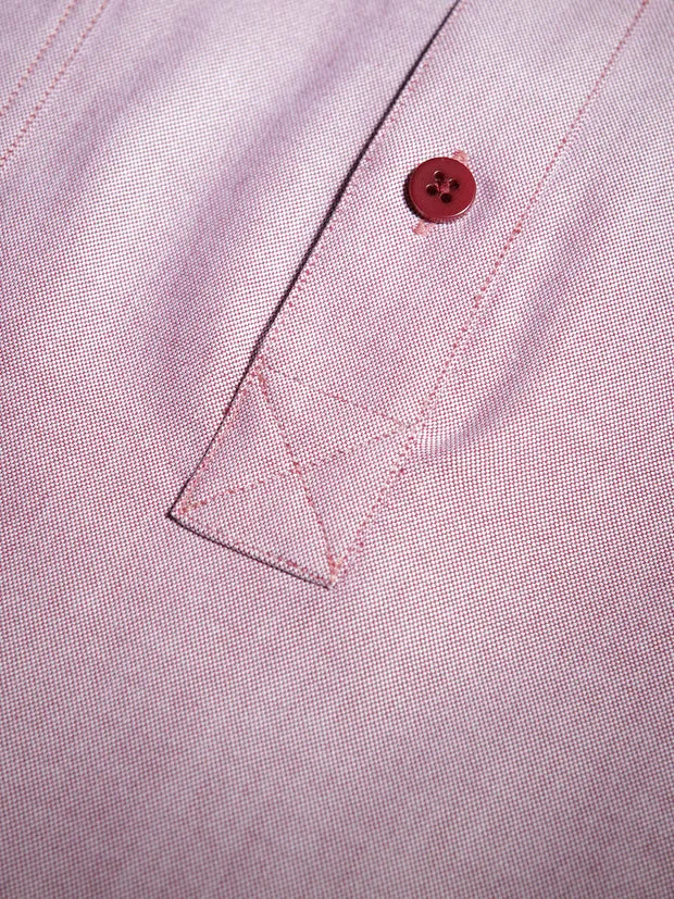 Hollington chemise oxford coton col mao carmin