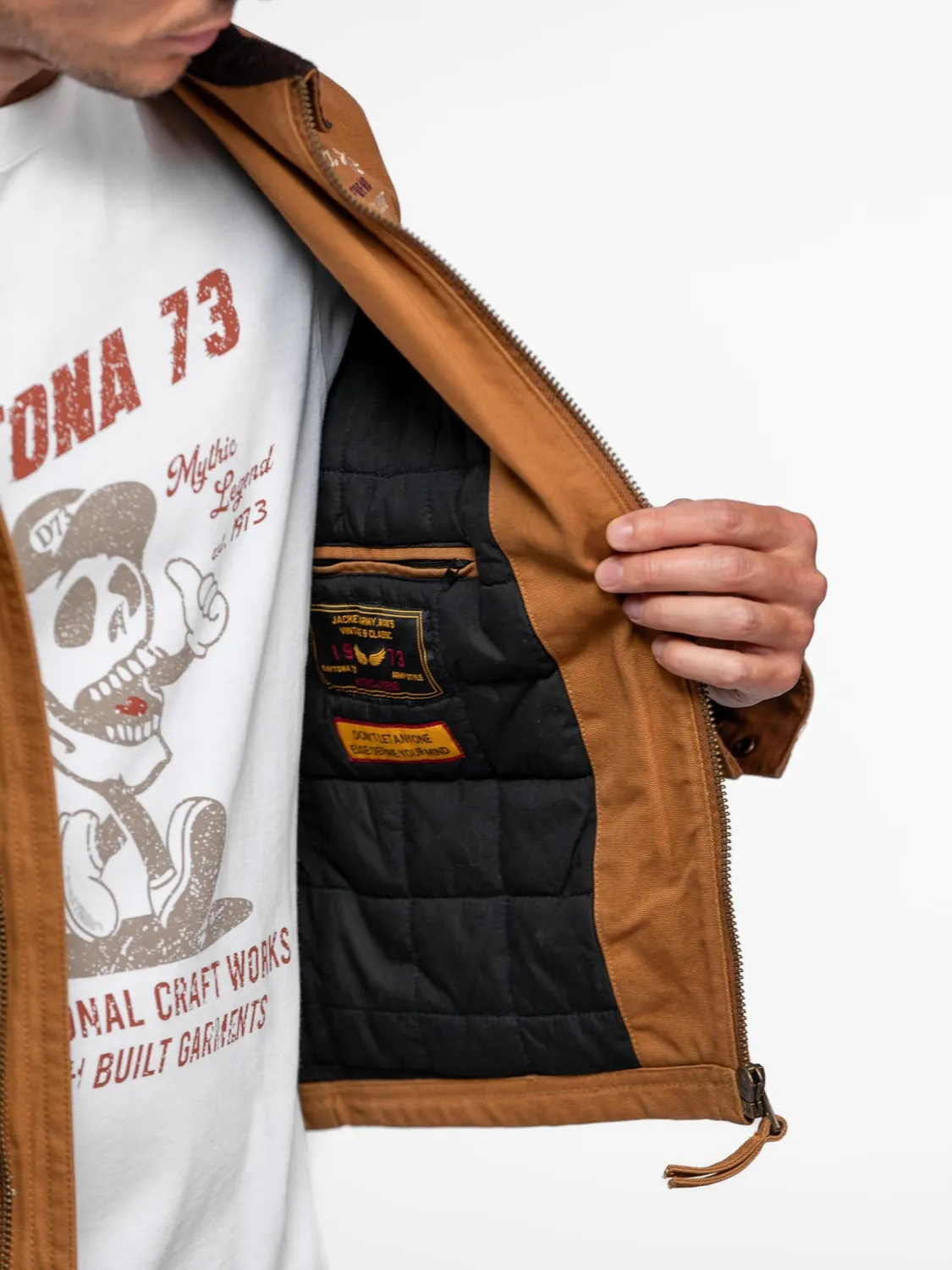 DAYTONA Deckett veste worker toile coton cognac