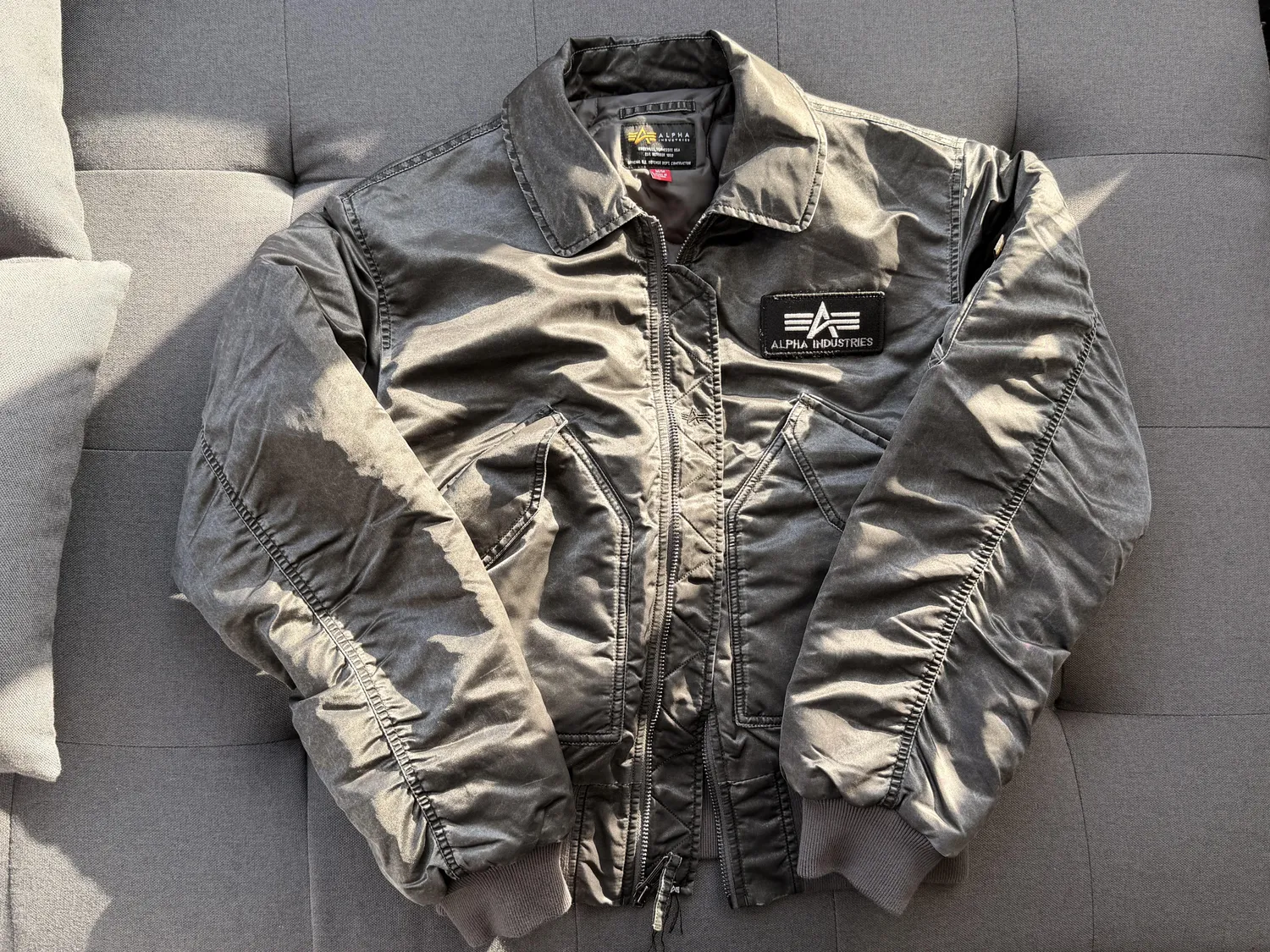 Alpha Industries CWU 45/P Battlewash bomber deep forest vintage