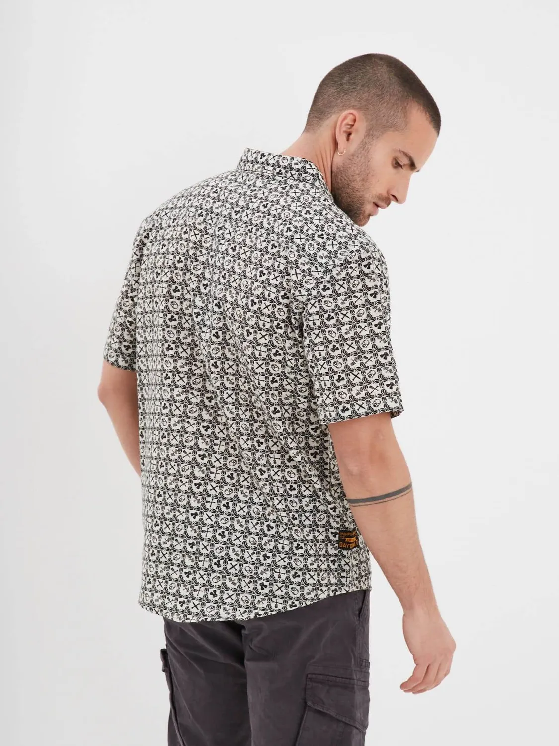 Daytona Moss chemise homme kaki motifs moto