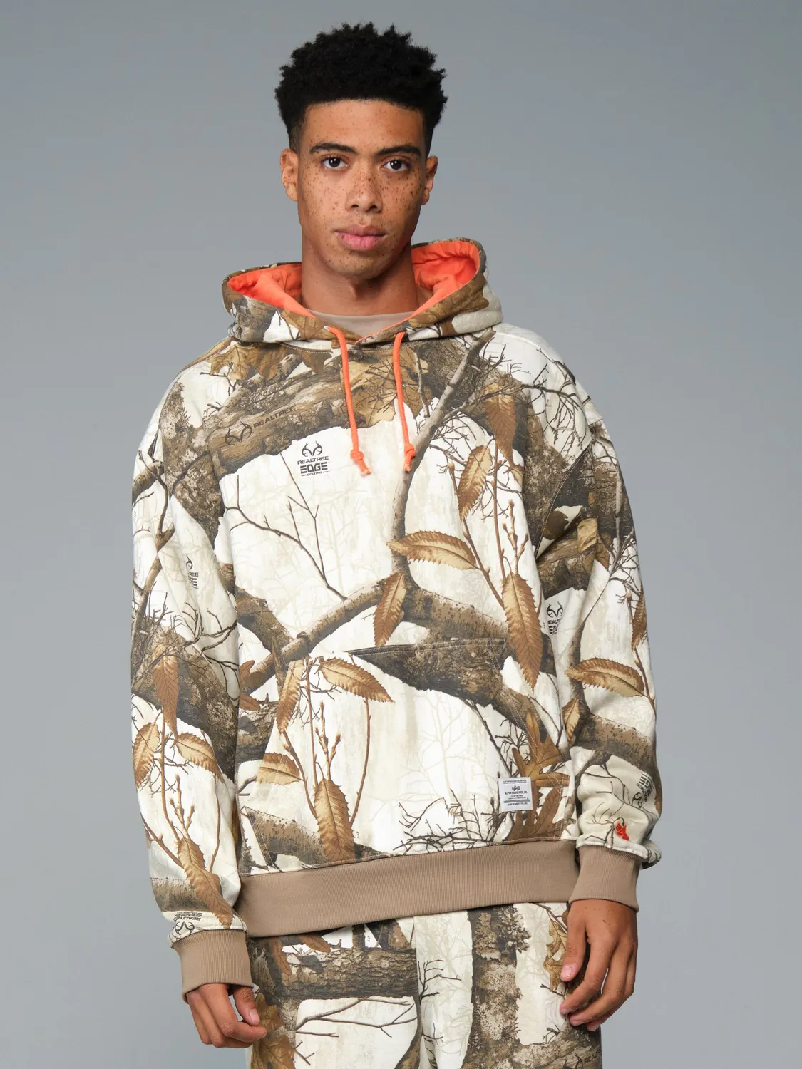 Alpha Industries Essential hoodie camo neige coton