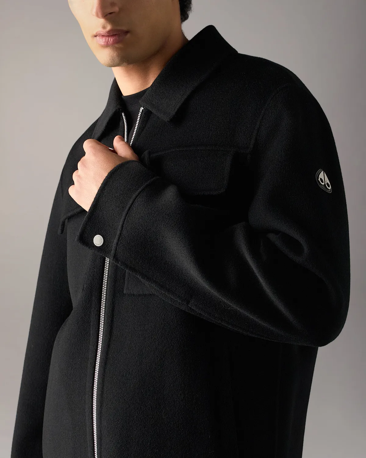 Moose Knuckles Jacques veste laine noire chic