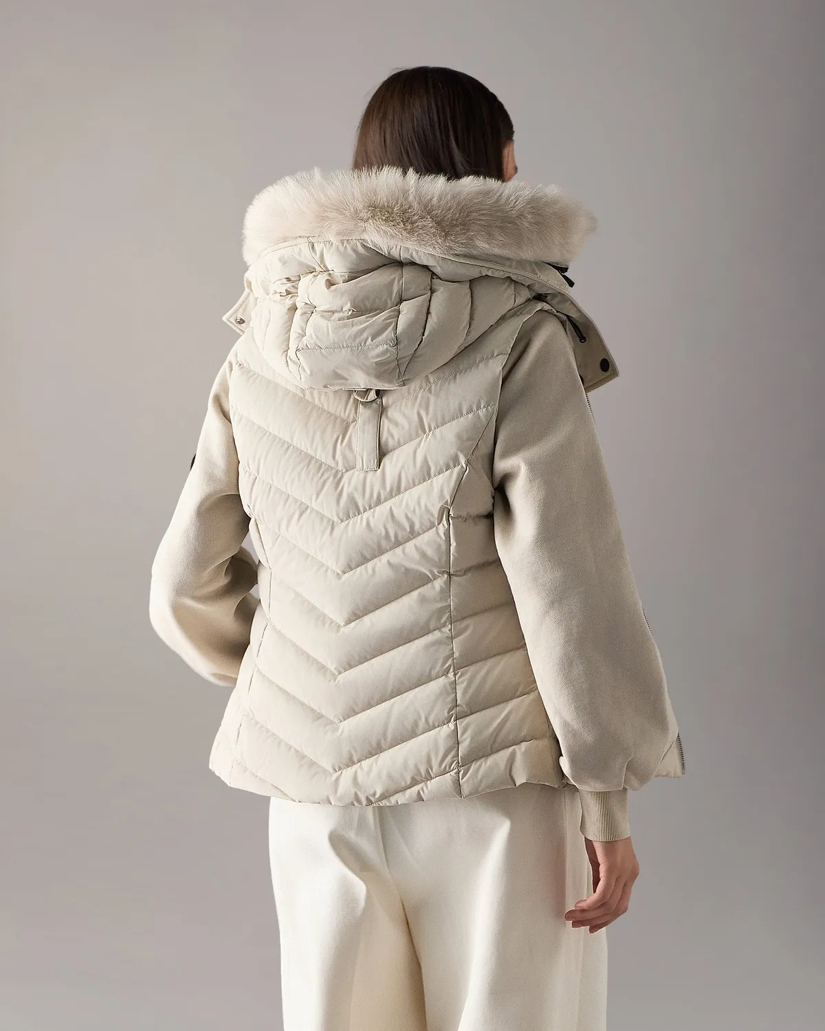 Moose Knuckles Elora gilet duvet alabaster femme