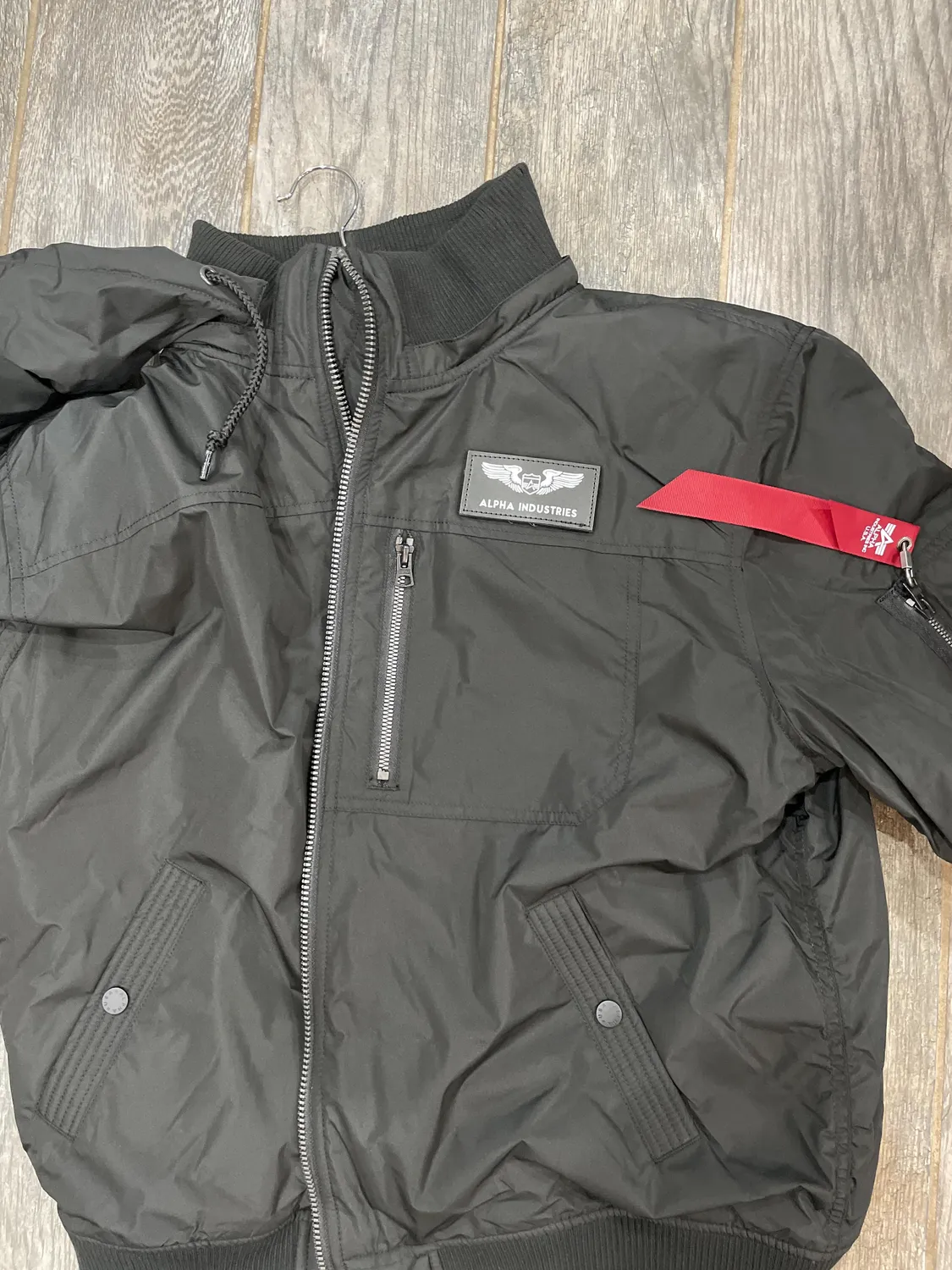 Alpha Industries MA-1 Hooded Rib bomber noir à capuche