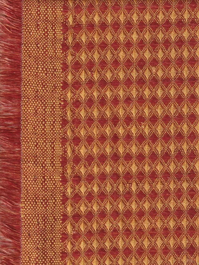 Hollington tissu nid d’abeille coton rouge or 16 m