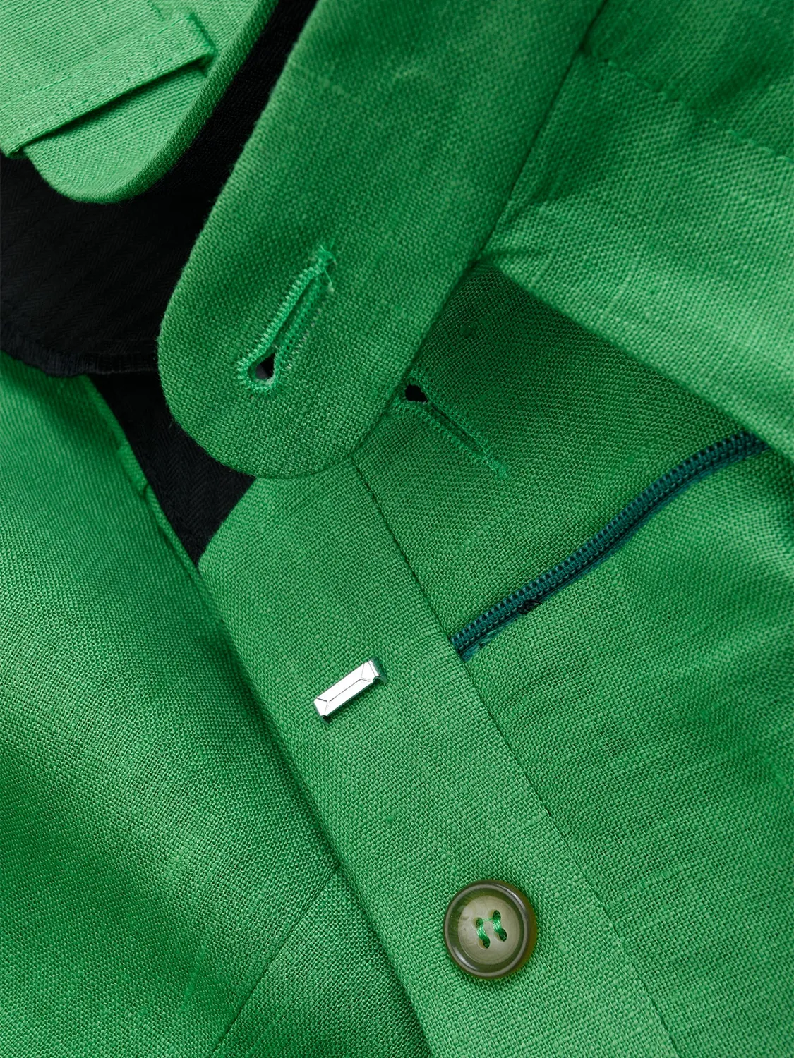 Hollington Siza pantalon lin vert coupe italienne