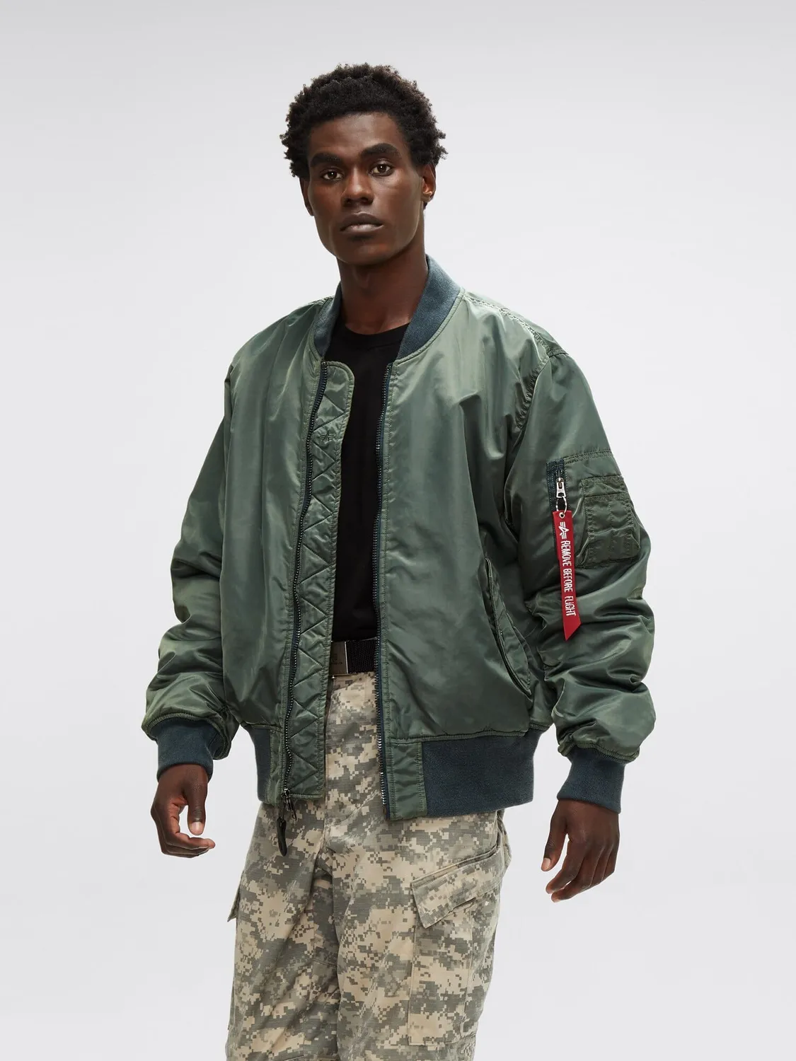 Alpha Industries MA-1 Battlewash bomber réversible teal vintage