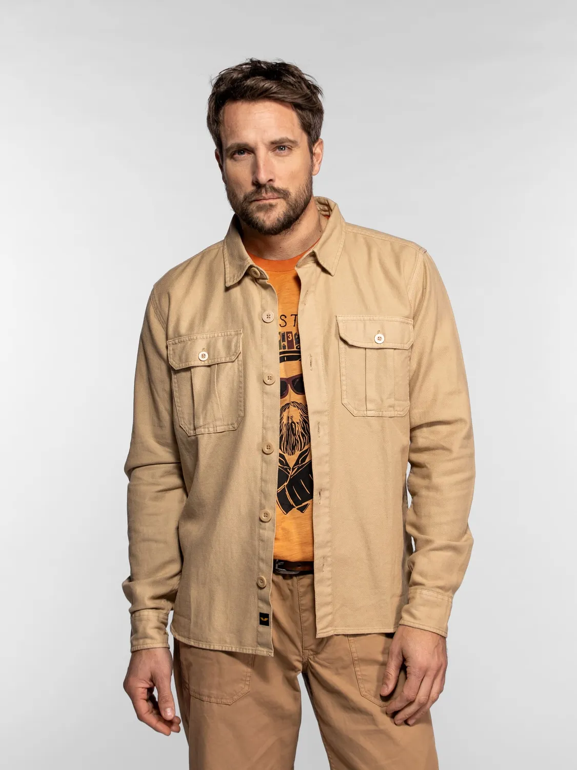 Daytona Carbon chemise homme beige lin coton