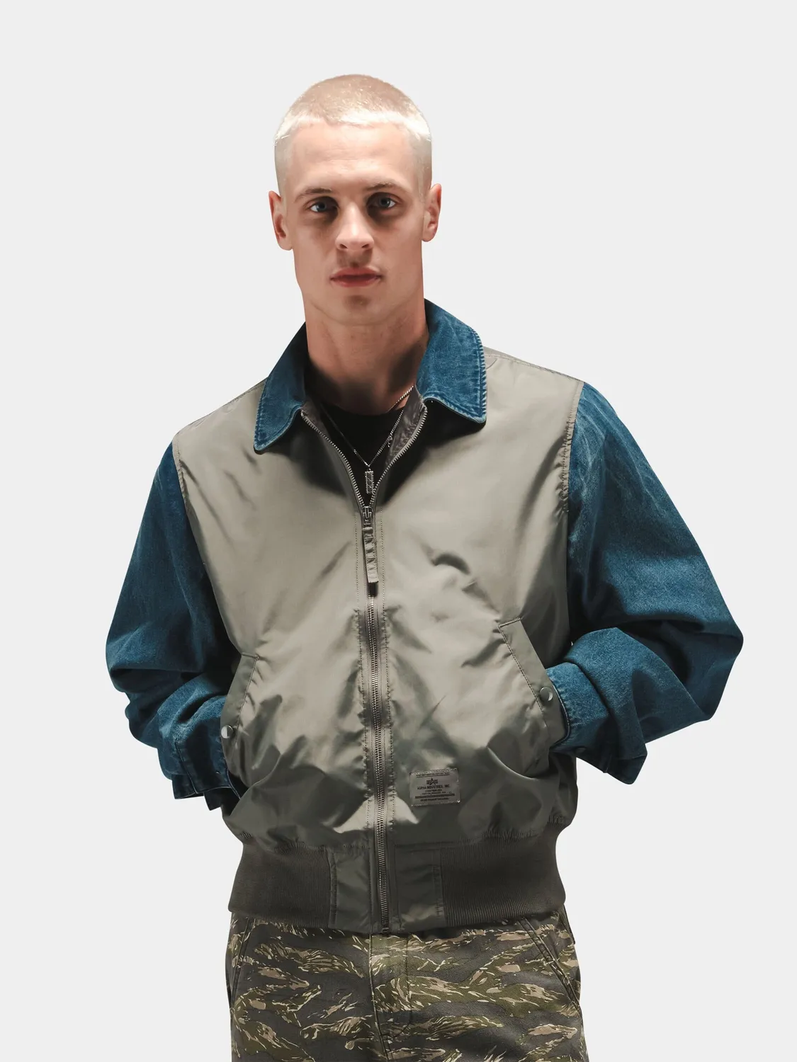 Alpha Industries Flight blouson bomber denim gris field