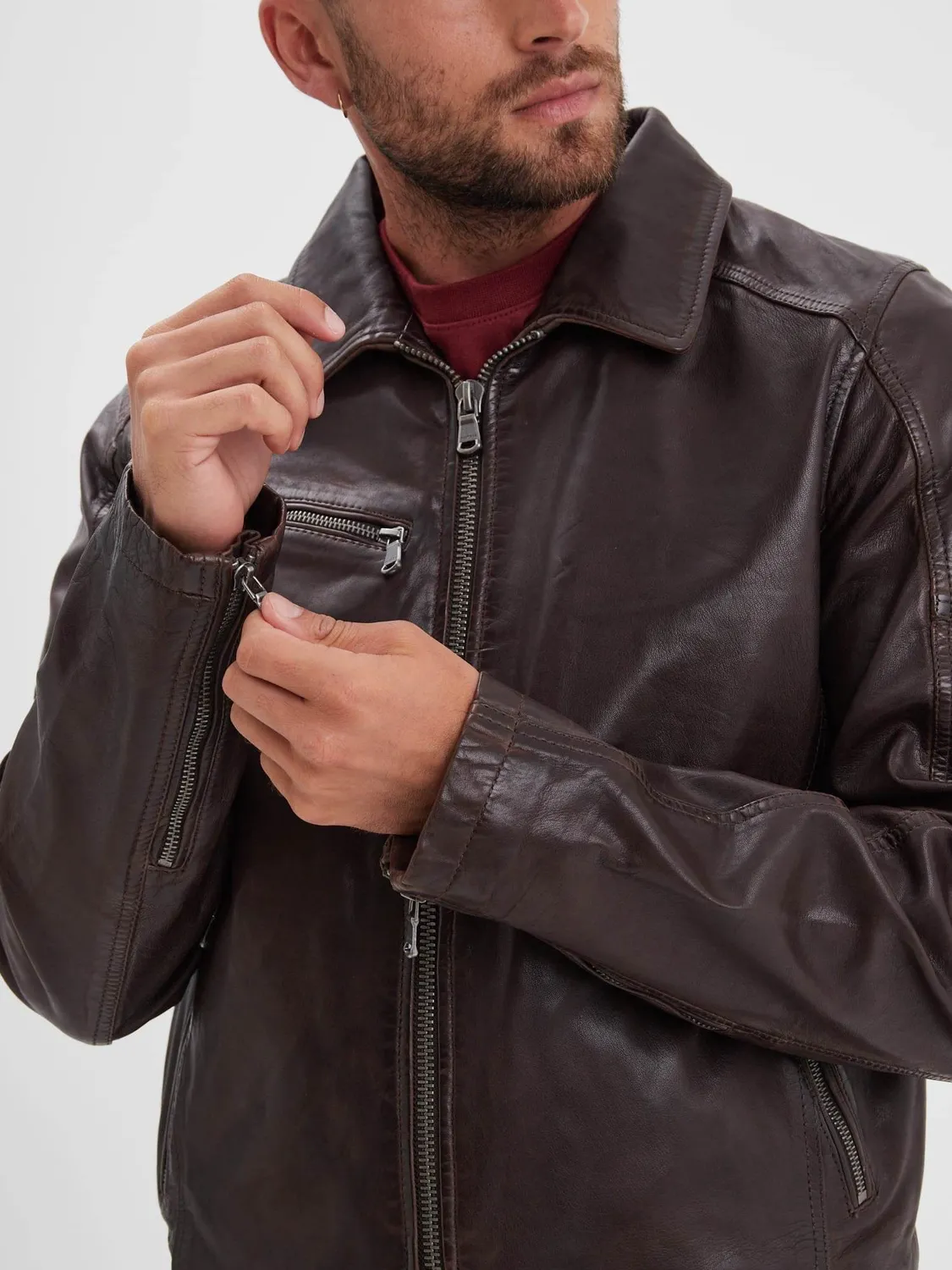 Daytona Mick blouson cuir homme bison cuir mouton