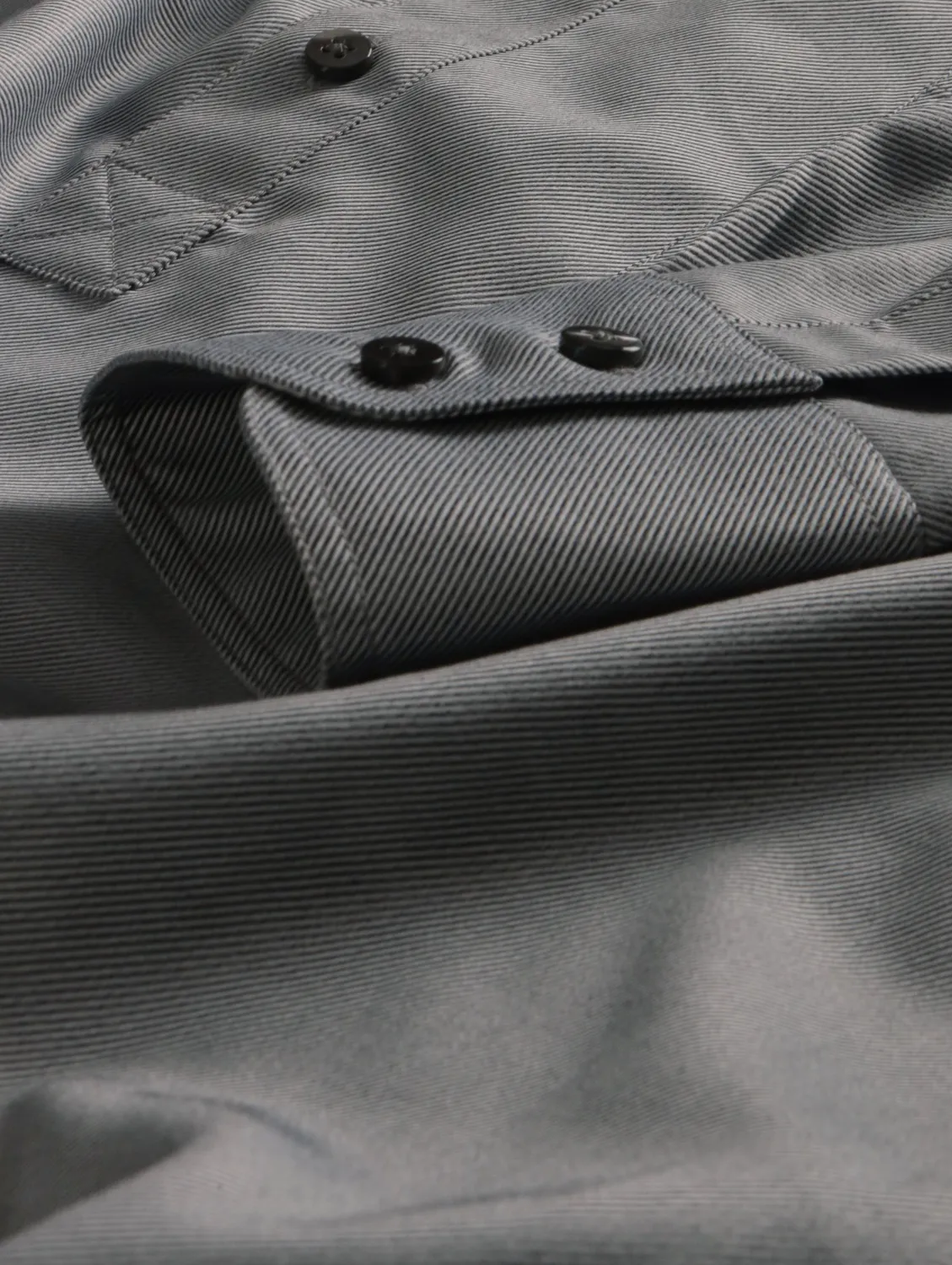 Hollington chemise col mao coton smoke coupe droite