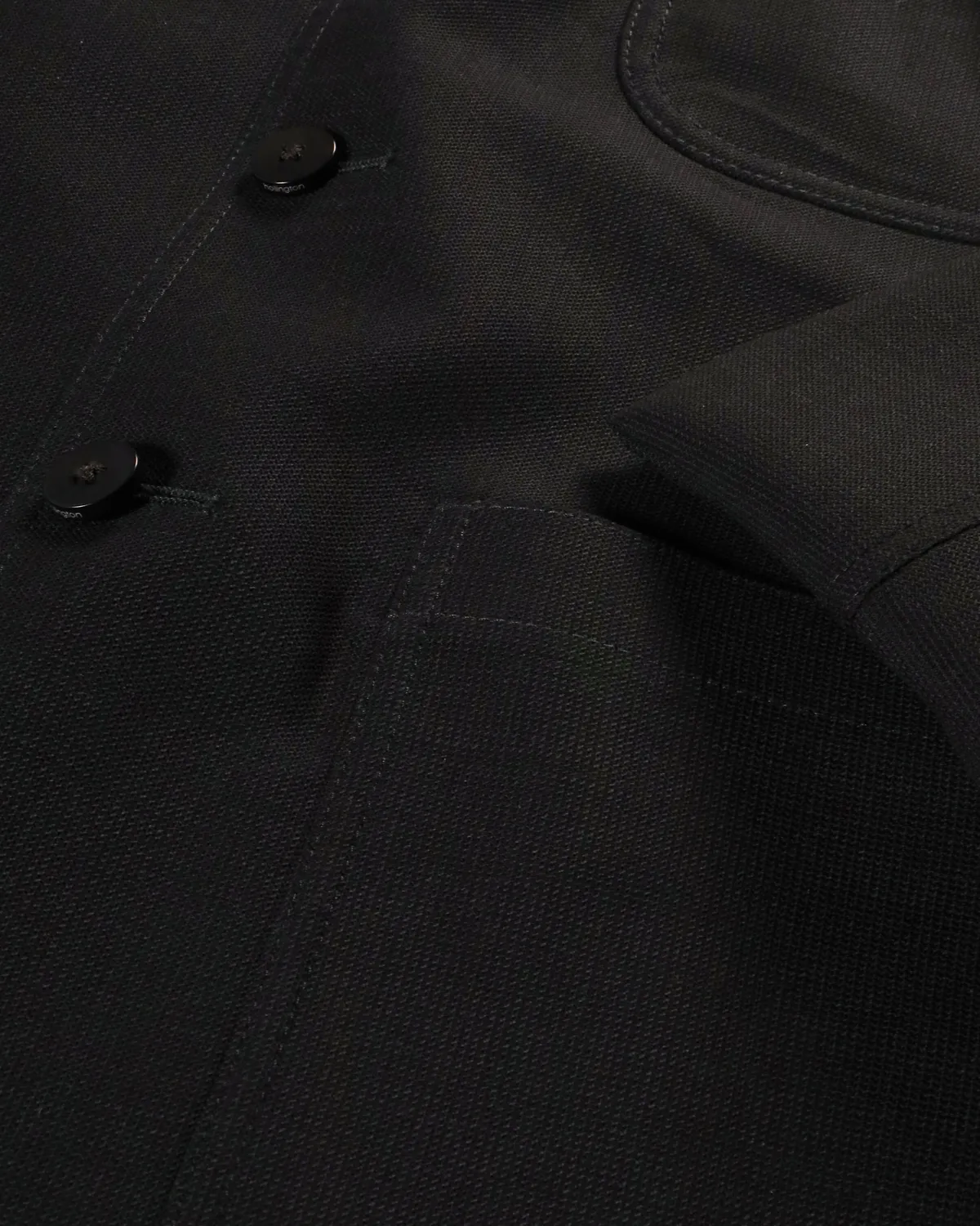 Hollington veste Tyrol crêpe laine noire col nehru