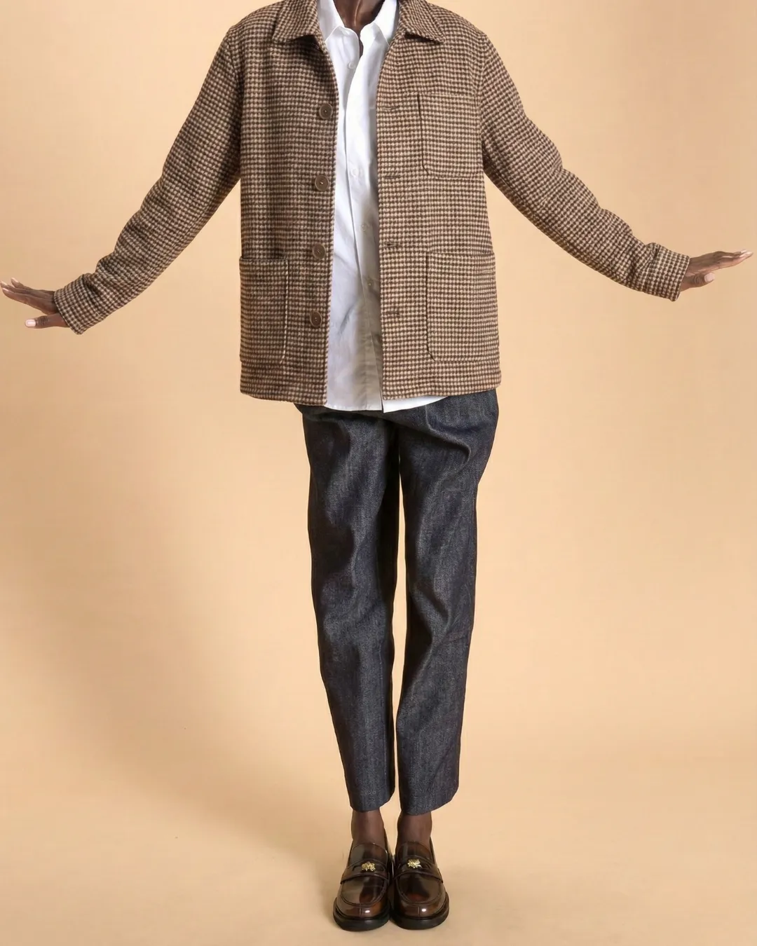SOUBACQ Kensington veste travail laine pied-de-poule