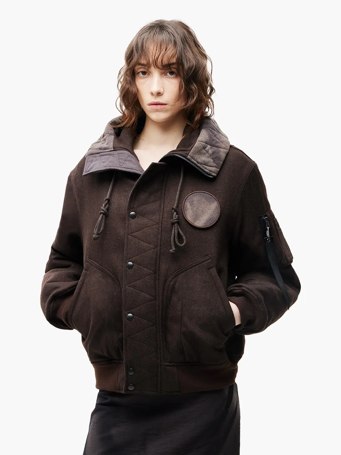 Alpha Industries Jiyong Kim Sun-Bleached Split-Hood blouson marron laine