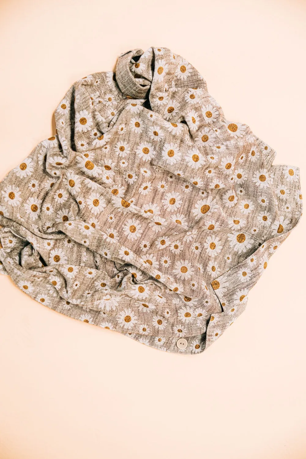 Soubacq Bleu Lino veste lin marguerites été