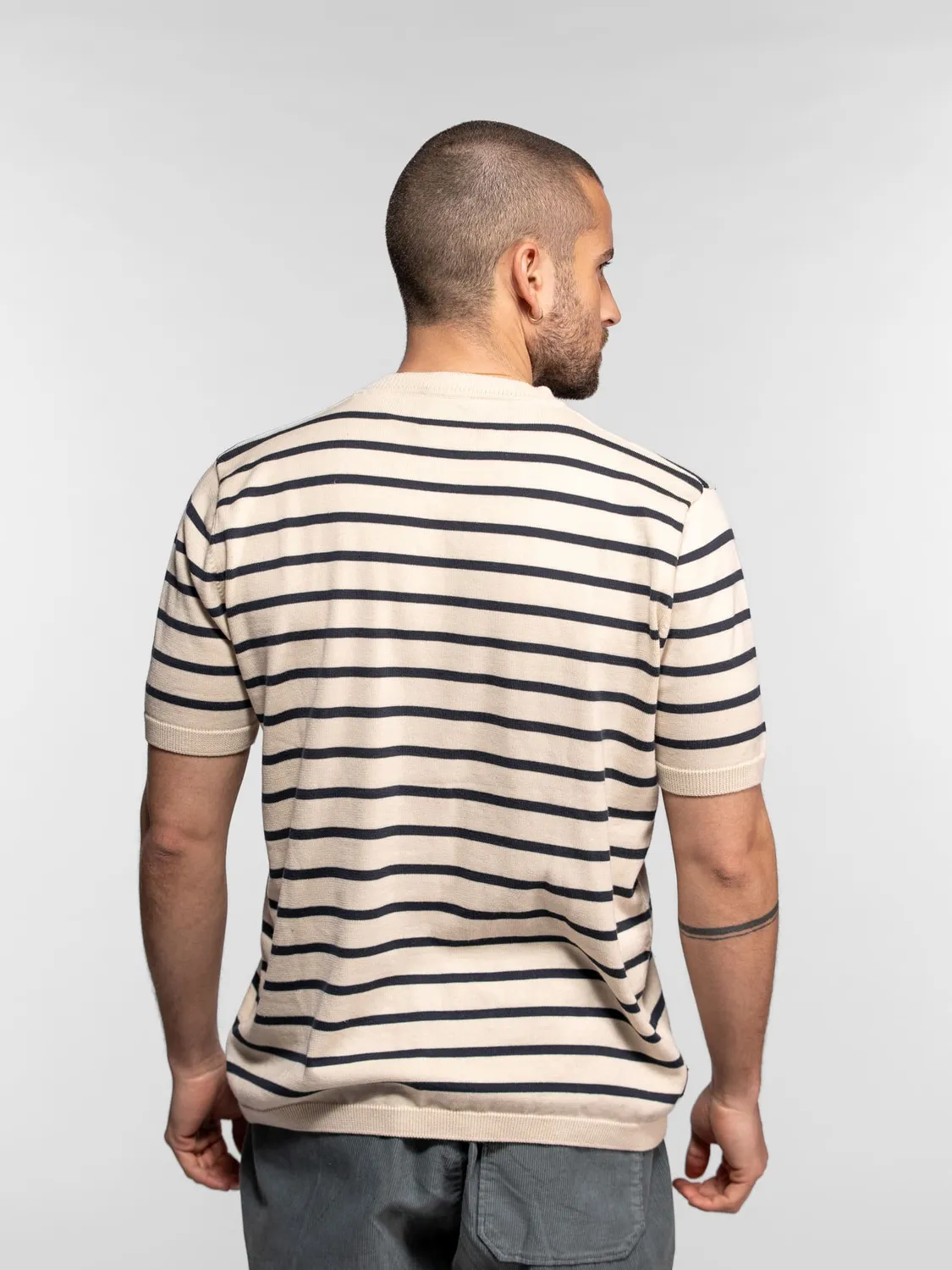 Daytona Holt pull marinière coton manches courtes