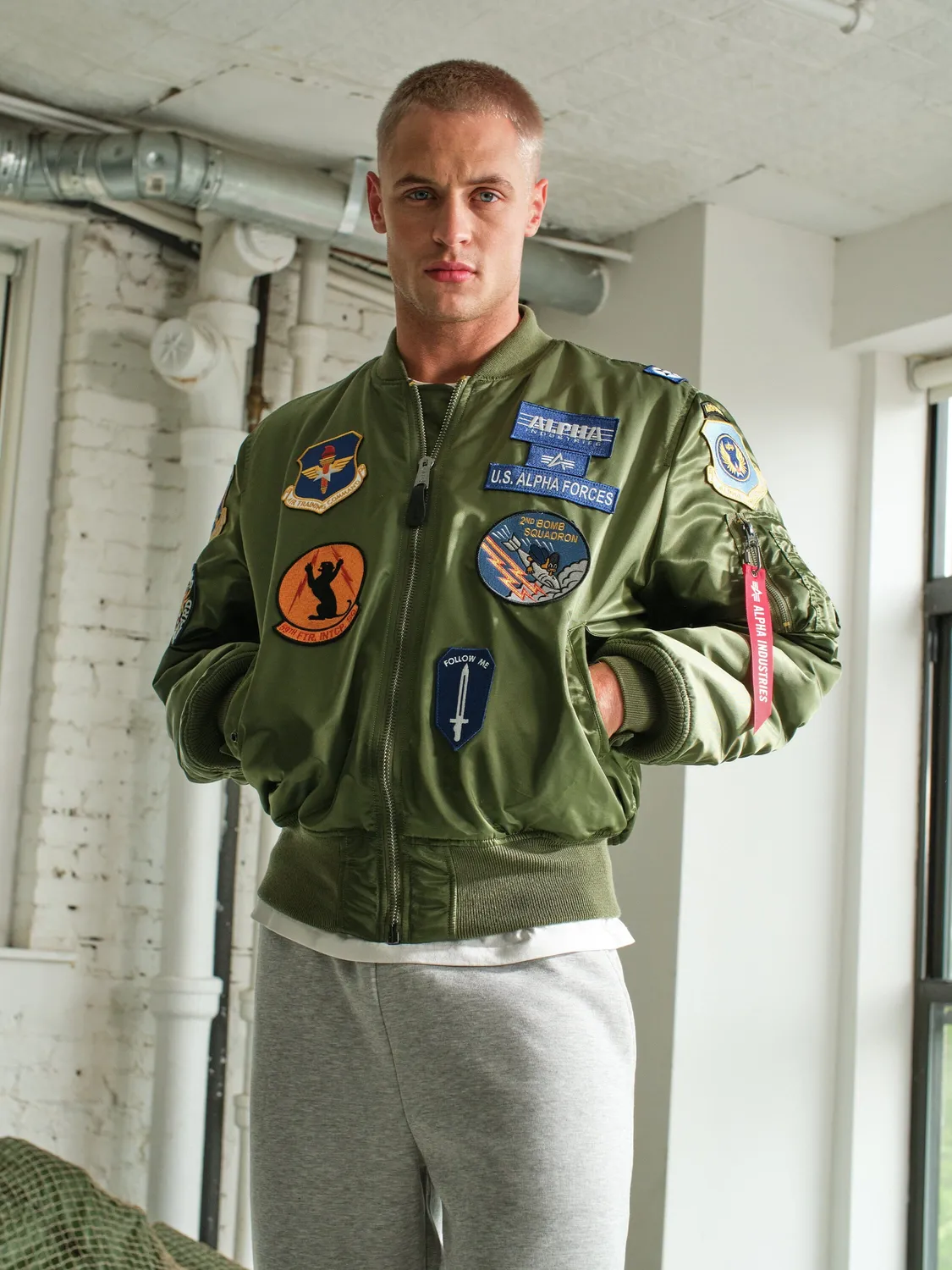 Alpha Industries MA-1 Squadron blouson réversible sage