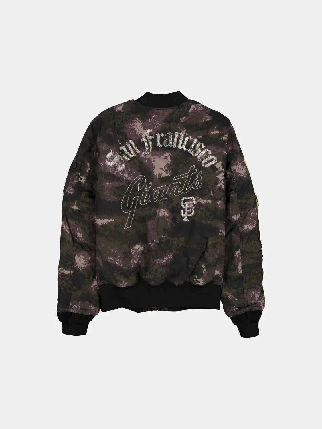 Alpha Industries x Giants MA-1 bomber Black Camo réversible