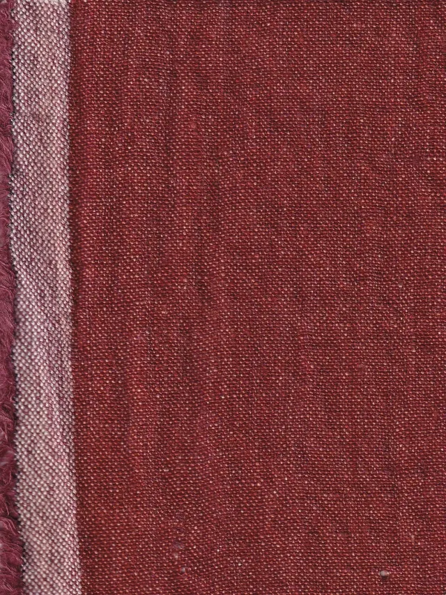 Hollington lin délavé tissu au mètre rouge basque