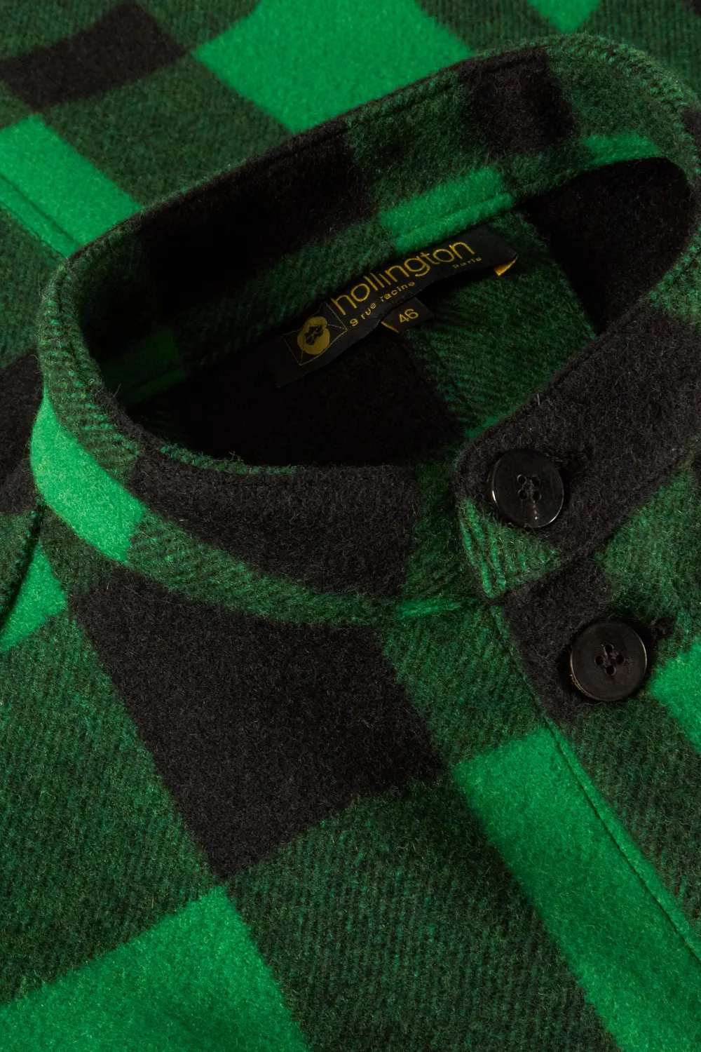 Hollington Naipaul veste tweed carreaux verts laine
