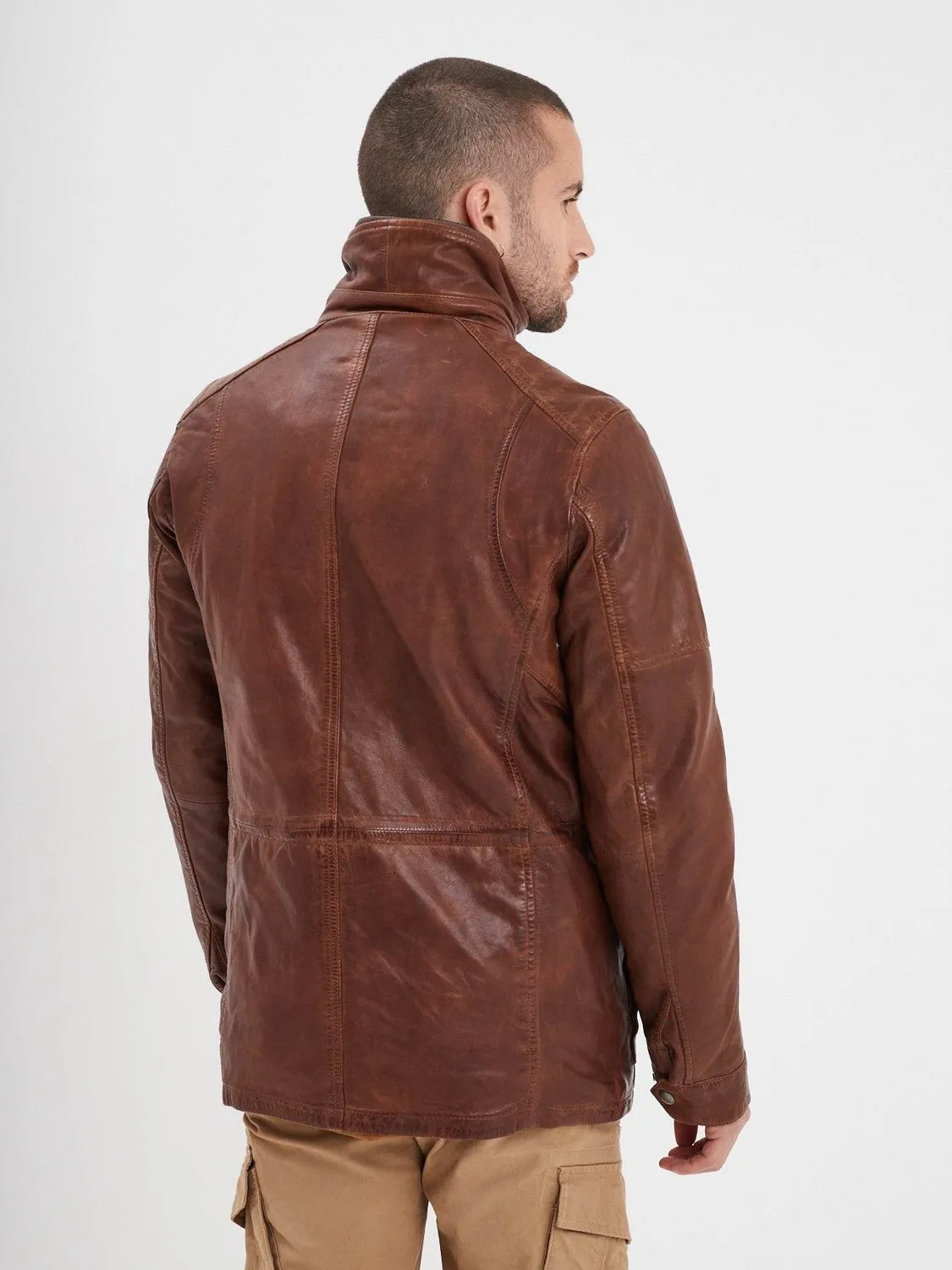 Daytona Rodeo blouson cuir bison mouton lavé