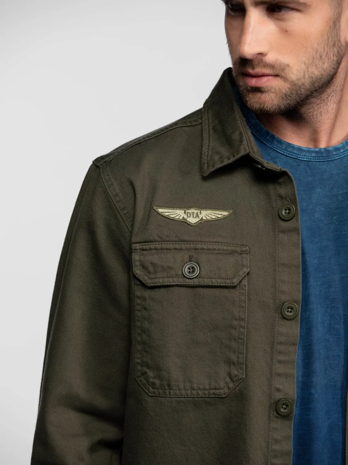 Daytona Jeffbull Surchemise militaire coton beige épais