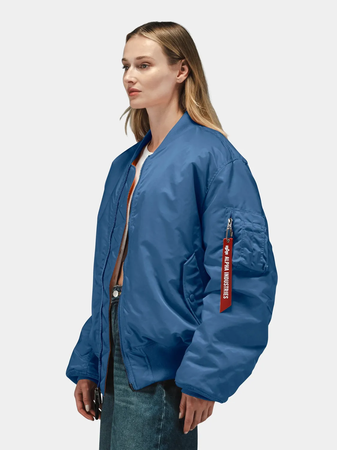 Alpha Industries MA-1 bomber homme Elemental Blue réversible nylon