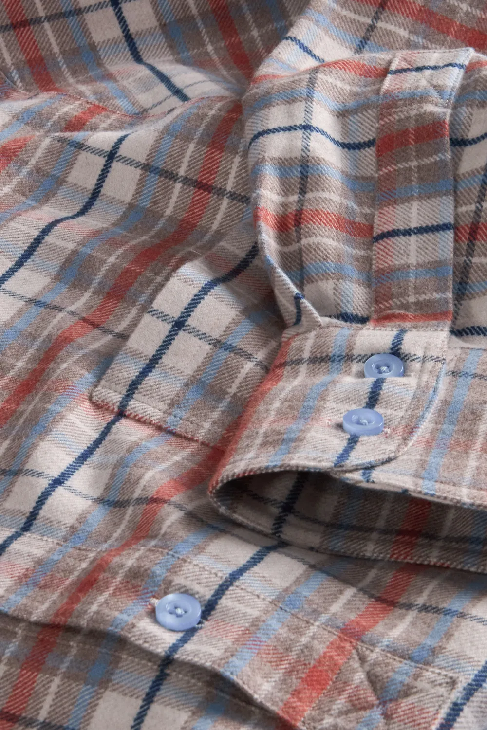 Hollington mao chemise flanelle coton tartan gris S