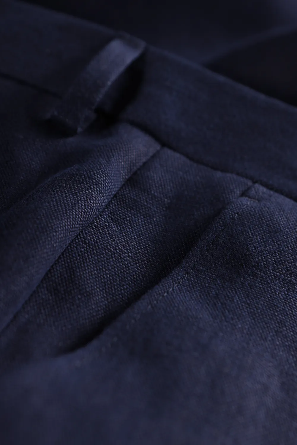 Hollington Jules pantalon lin marine coupe ample taille 42