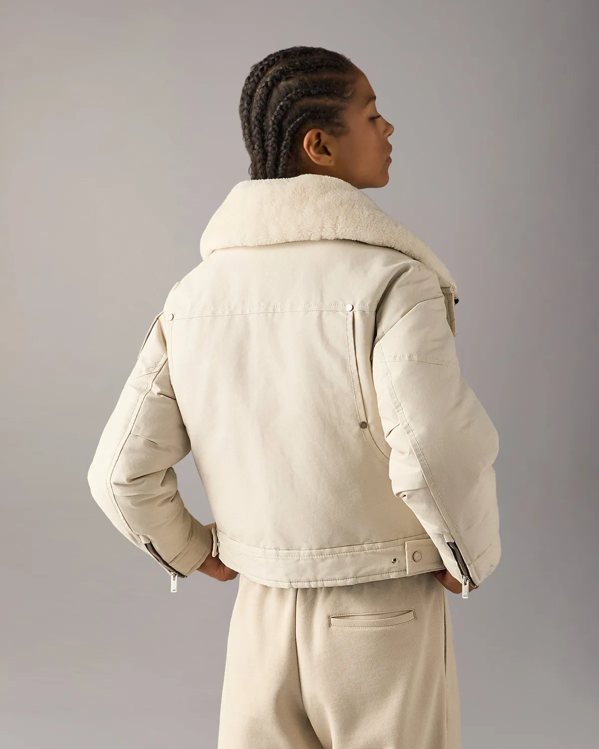 Moose Knuckles Aurora Trucker veste alabaster shearling