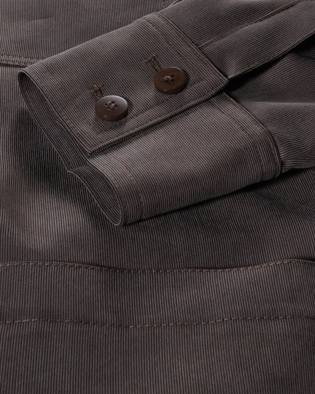 Hollington surchemise Tencel marron rayure tennis