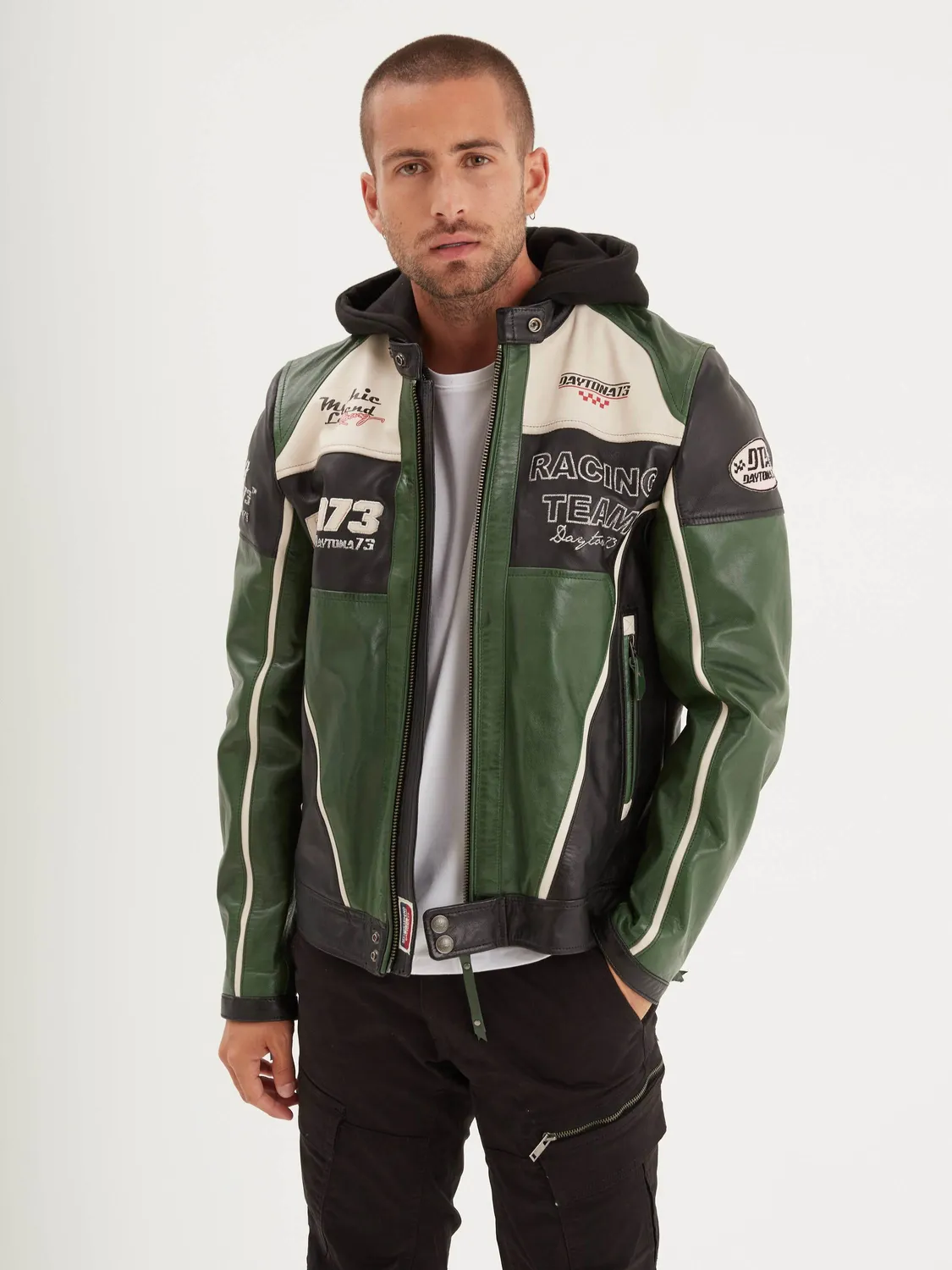 Daytona Perez blouson motard orange brûlé