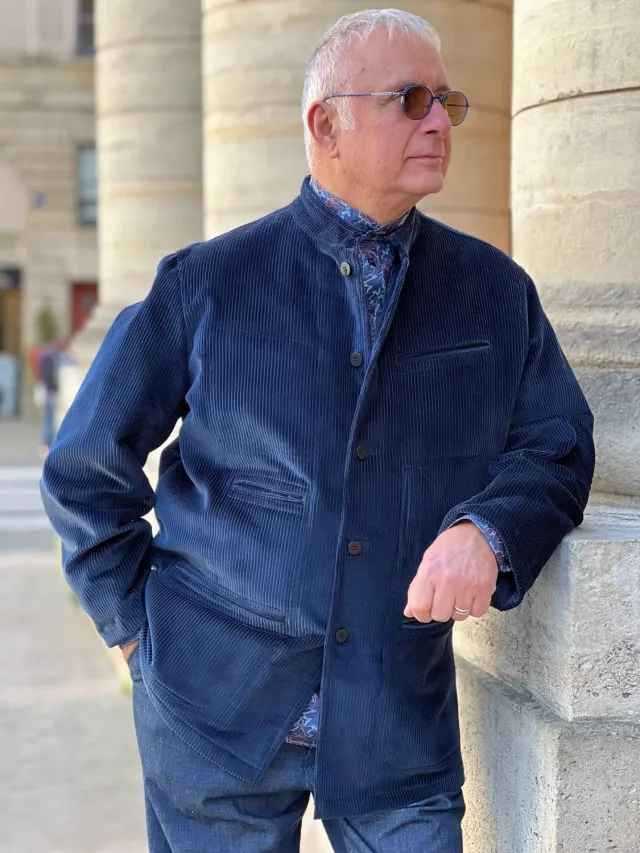 Hollington Architecte veste velours laine dark navy 46