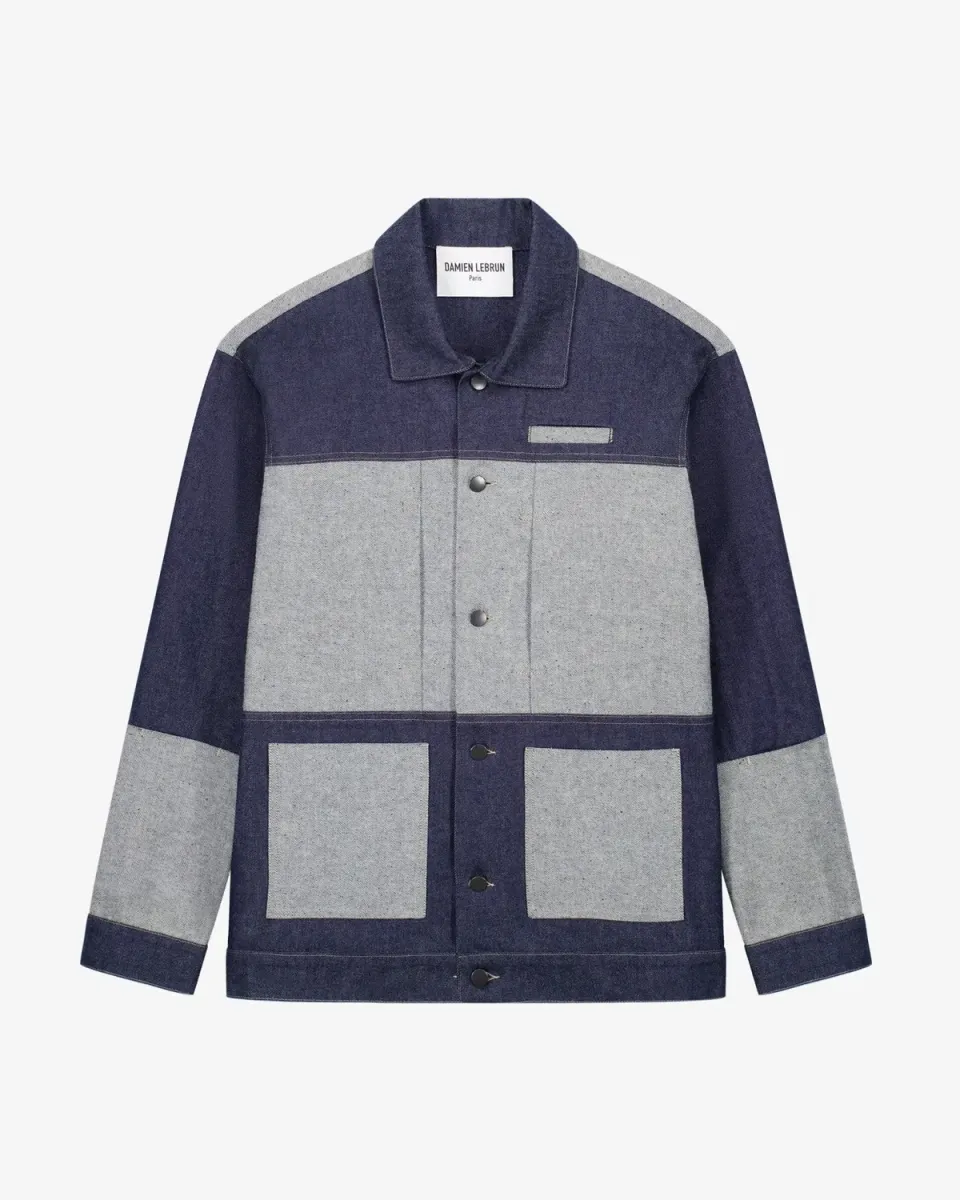 LEBRUN Worker Bleu Veste Coton Automne Hiver