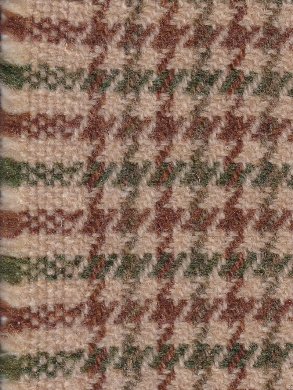 Hollington tissu drap laine pied-de-poule écru vert 5 m